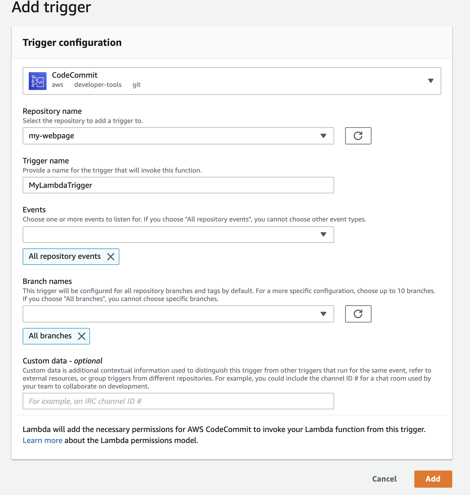 CodeCommit Trigger